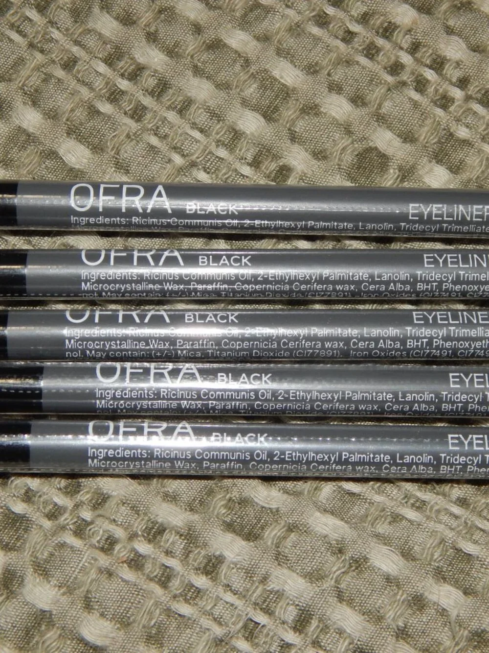 5 Ofra Eyeliner Pencils Black - Full Size - Sealed - Water Resistant